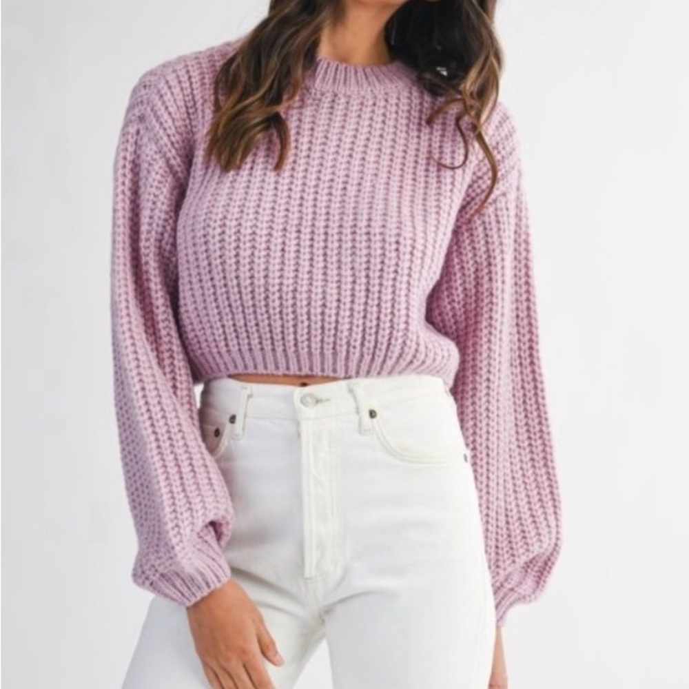 MABLE PINK LAVENDER KNIT SWEATER